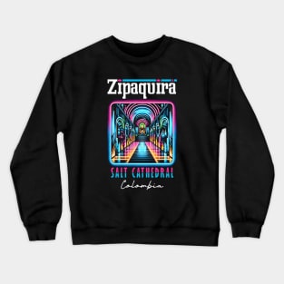 Zipaquirá  Salt Cathedral Colombia Neon Art Crewneck Sweatshirt